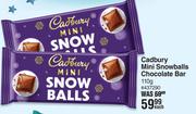 Cadbury Mini Snowballs Chocolate Bar 437290-110g