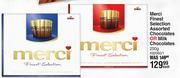 Merci Finest Selection Assorted Chocolates Or Milk Chocolates 92060/1-250g Each