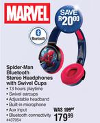 Marvel Spider-Man Bluetooth Stereo Headphones With Swivel Cups 437954