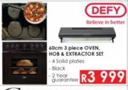 Defy 60Cm 3 Piece Oven, Hob & Extractor Set