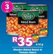 Rhodes Baked Beans In Tomato Sauce-For 3 x 410g