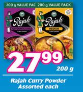 Rajah Curry Powder Assorted-200g Each