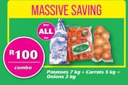 Potatoes 7Kg + Carrots 5Kg + Onions 3Kg-Combo