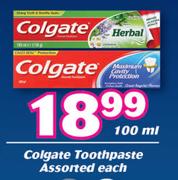 Colgate Toothpaste Assorted-100ml Each