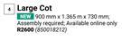 Large Cot 900mm x 1.365m x 730mm