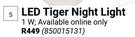 LED Tiger Night Light 1W