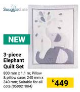 Snuggletime 3 Piece Elephant Quilt Set