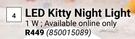 LED Kitty Night Light 1W