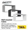 Shelfmate Wall Mounted Cubes-400mm x 220mm x 13mm Each