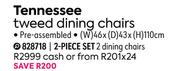 Tennessee Tweed Dining Chairs 2 Piece Set 2 Dining Chairs 828718