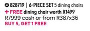 Tennessee Tweed Dining Chairs 6 Piece Set 5 Dining Chairs 828719