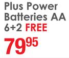 Duracell Plus Power Batteries AA 6+2 Free