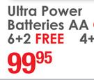 Duracell Ultra Power Batteries AA 6+2 Free