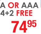 Duracell Ultra Power Batteries AAA 4+2 Free