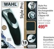 Wahl Style Pro Cordless Rechargeable 18-Piece Clipper Kit