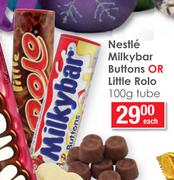 Nestle Milkybar Buttons Or Little Rolo-100g Tube Each