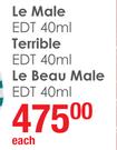 Le Male EDT-40ml/Terrible EDT-40ml/Le Beau Male EDT-40ml-Each