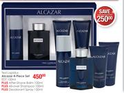 Ted Lapidus Alcazor 4pcs Set EDT 100ml+After-Shave Balm-100ml+All-Over Shampoo-100ml+Deodorant Spray