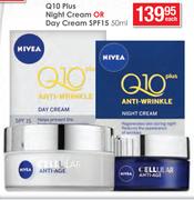 Nivea Q10 Plus Night Cream Or Day Cream SPF15-50ml Each