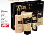 Olay Power Pack Toner 200ml+ Face Wash 150ml+ Serum Duo 40ml