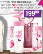 Revlon Pink Happiness EDT 27ml+ Perfumed Body Spray 90ml+ Body Lotion 250ml