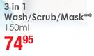 Garnier 3 In 1 Wash/Scrub/Mask-150ml