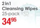 Garnier 2 In 1 Cleansing Wipes-25 Pack