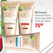 Garnier BB Cream Normal 50ml, Anti-Age 50ml Or Oil Free 40ml