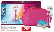 Gillette Venus & Olay Razor Plus Cartridge Plus Cosmetic Travel Bag