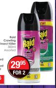 Raid Crawling Insect Killer Assorted-2x300ml