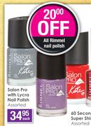 Salon Pro With Lycra Nail Polish Assorted-Each