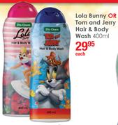 Lola Bunny Or Tom And Jerry Hair & Body Wash-400ml Each