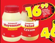 Ritebrand Mayonnaise 750g/Salad Cream 760g-Each