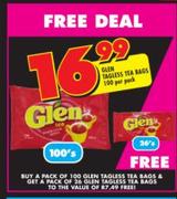 Glen Tagless Tea Bags-100 Per Pack