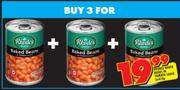 Rhodes Baked Beans In Tomato Sauce-3x410g