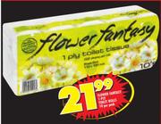 Flower Fantasy 1 Ply Toilet Rolls-10 Pack Pack