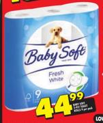 Baby Soft 3 Ply Toilet Rolls-9 Per Pack