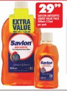 Savlon Antiseptic Liquid Value Pack 500ml + 125ml-Per Pack