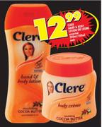 Clere Hand & Body Lotion Or Creme Assorted-300/400ml Each