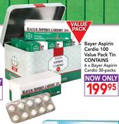Bayer Aspirin Cardio 100 Value Pack Tin Contains