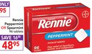 Rennie Peppermint Or Spearmint 96 Tablets