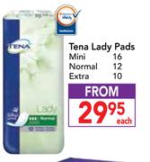 Tena Lady Pads Mini 16 Normal 15 Extra 10-Each