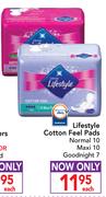 Lifestyle Cotton Feel Pads Normal 10/Maxi 10/Goodnight 7-Each