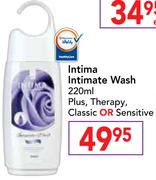Intima Intimate Wash 220ml Plus Therapy, Classic Or Sensitive