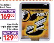 HeadBlade Triple Blade Pack 4 Cartridges
