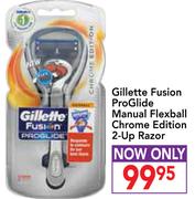 Gillette Fusion ProGlide Manual Flexball Chrome Edition 2-Up Razor
