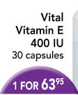 Vital Vitamin E 400 IU 30 Capsules Pack
