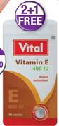 Vital Vitamin E 400 IU 30 Capsules-3 Packs