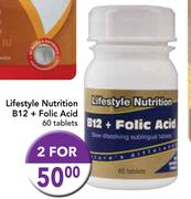 Lifestyle Nutrition B12 + Folic Acid-2 x 60 Tablets