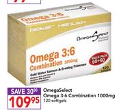 Omega Select Omega 3:6 Combination 1000mg 120 Softgels